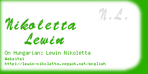 nikoletta lewin business card